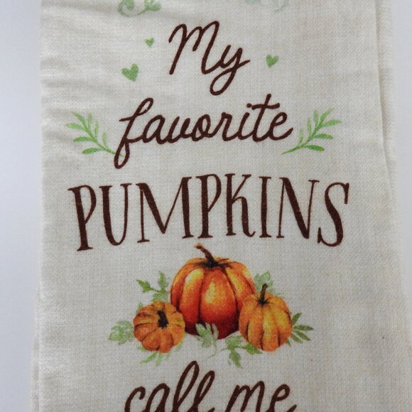 NWT Nicole Miller Gigi Organic Cotton Kitchen Towels Pack 2 Pimpkins Off-white - Picture 4 of 6